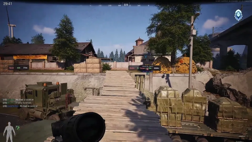 Arena Breakout ESP showing Scav distance and health through walls